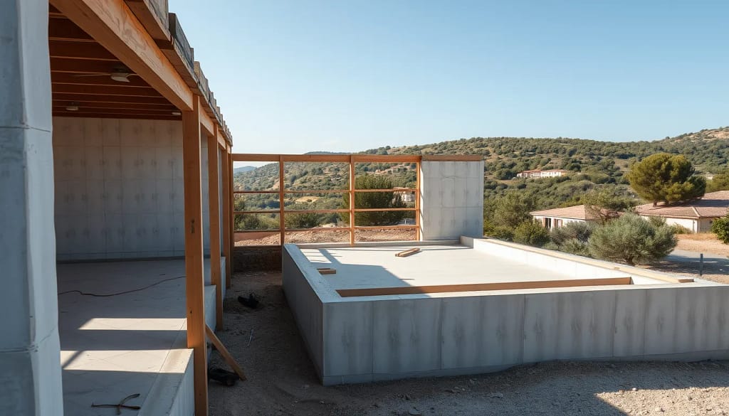 Vue d'un chantier de rénovation à Draguignan utilisant des éco-matériaux
