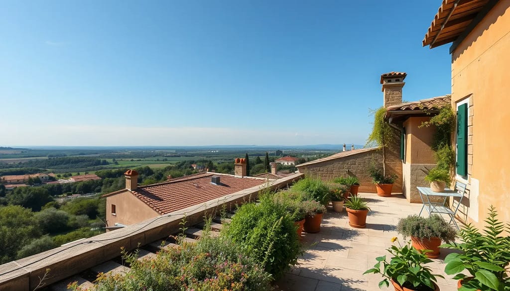Toiture végétalisée en Provence avec vue sur le paysage méditerranéen