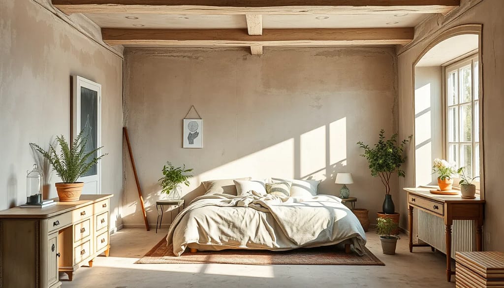 Intérieur avec plaques de plâtre moderne, aménagement Provençal, rénovation.