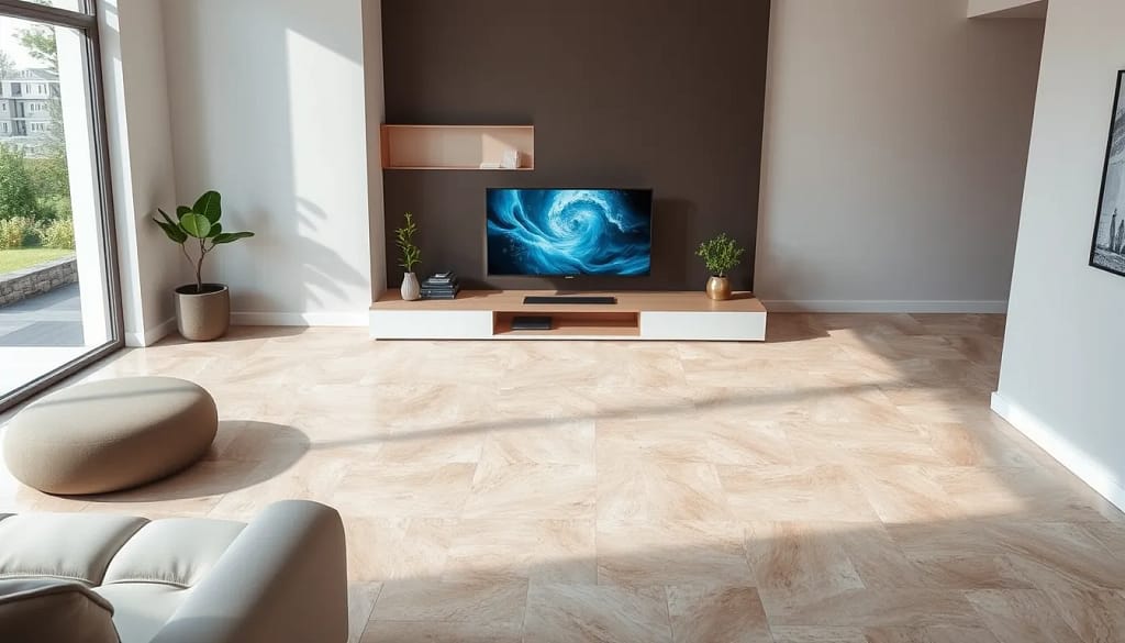 Pose de carrelage intelligent, mettant en avant l'esthétique et la technologie avancée