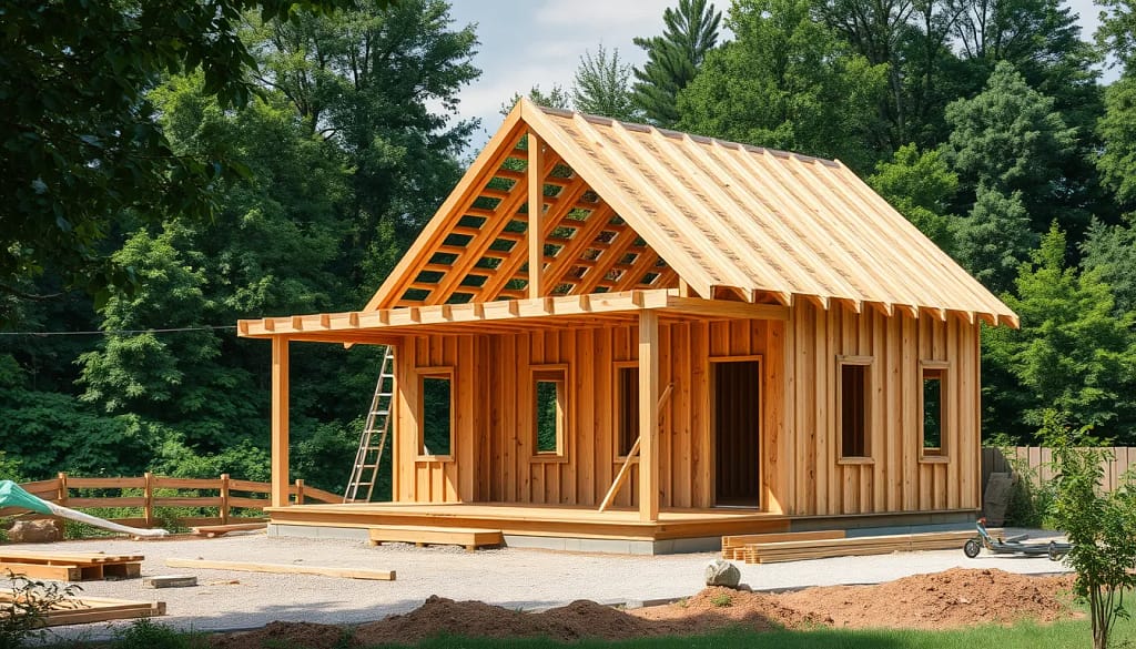 Alternative durable à la construction traditionnelle, mettant en avant le bois et les matériaux naturels.