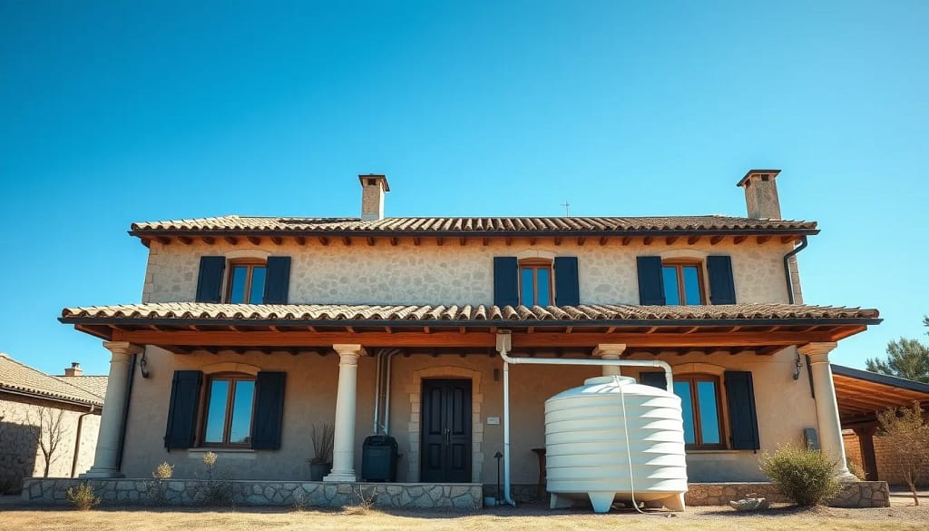 Système de récupération d'eau de pluie dans une maison rénovée à Draguignan
