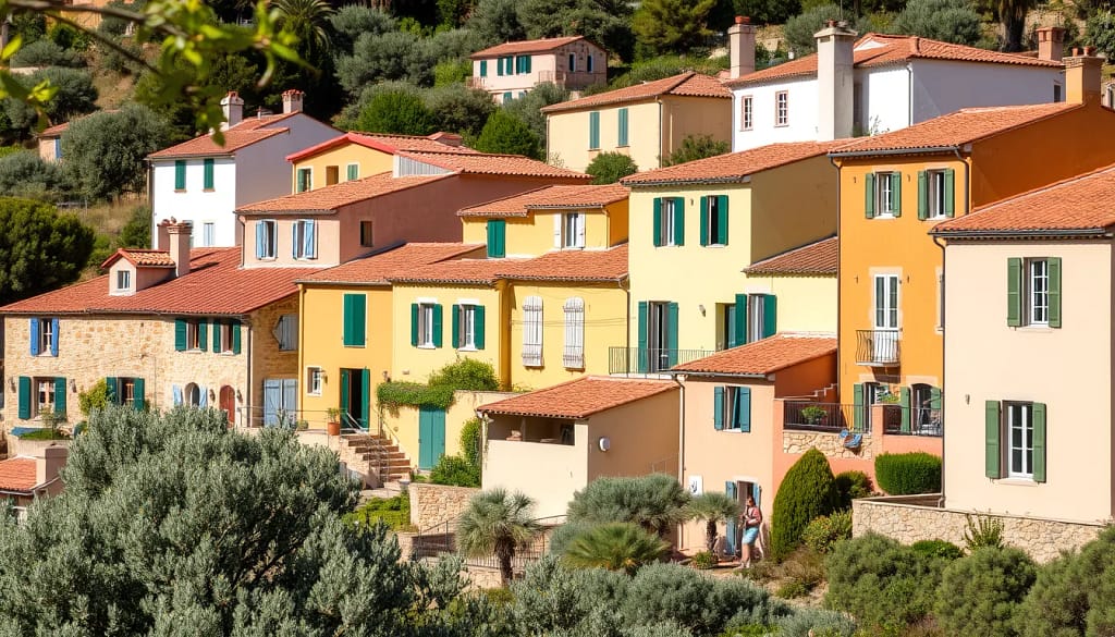Vue de Draguignan avec des maisons rénovées utilisant des peintures écologiques
