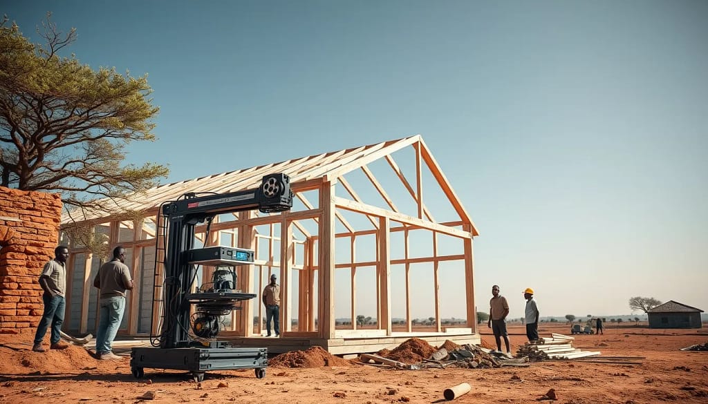 Construction d'une maison en Afrique avec impression 3D
