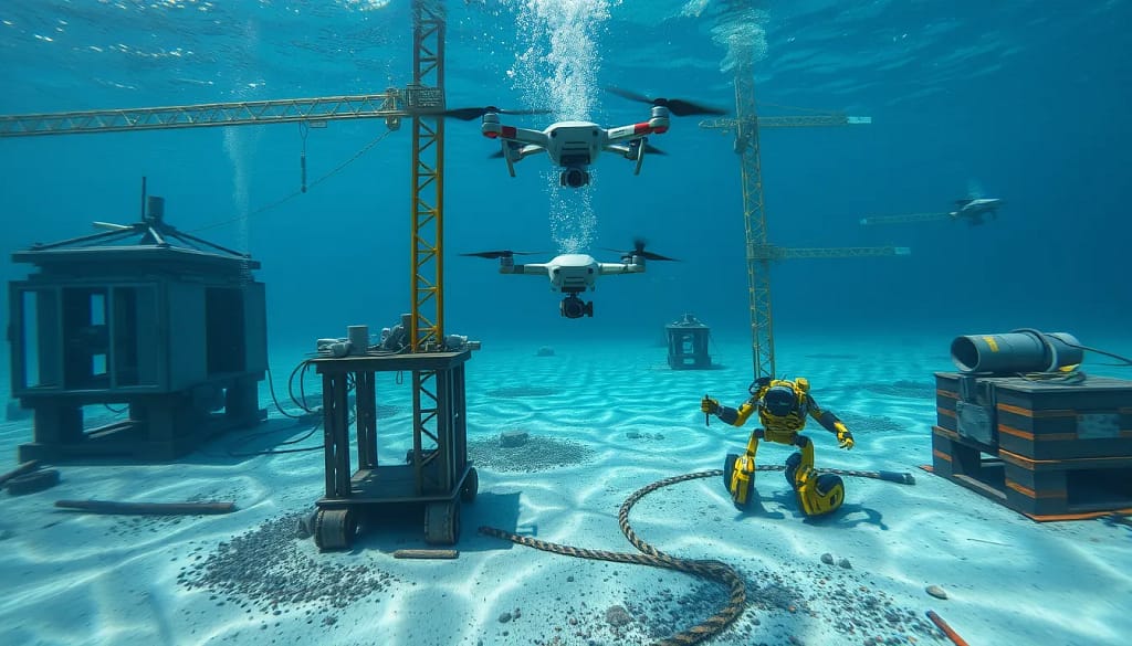Construction sous-marine en Australie avec drones et robots, focus sur l'innovation