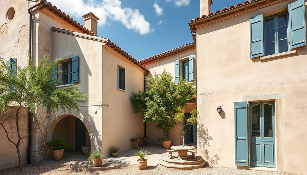 Bâtiment rénové à Draguignan utilisant du béton écologique, dans le style provençal traditionnel.